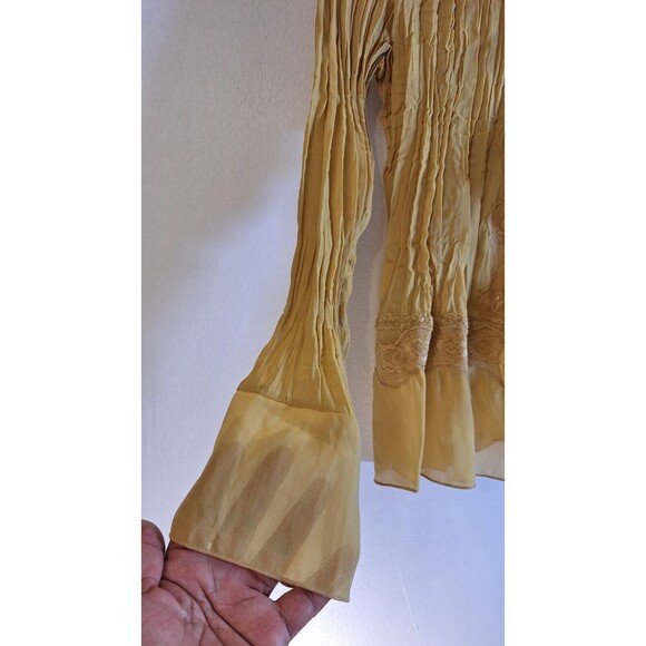 Vtg DRES-U-II Y2K Crinkle Ruffle Lace Blouse Sz 1x Fits Sz Large Fairycore Boho - Picture 8 of 12